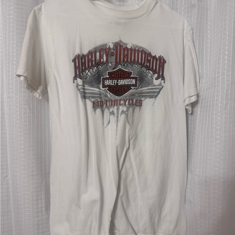 Harley-Davidson White Short Sleeve Tee with Vintage Logo